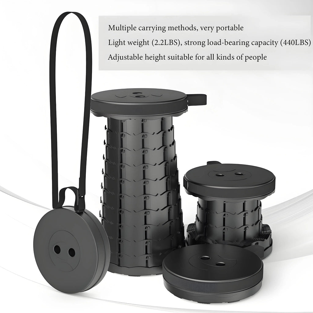 Portable Folding Stool Capacity Compact Camping Seat | Lightweight for Fishing Hiking Outdoor Events Subway Bus Commuting