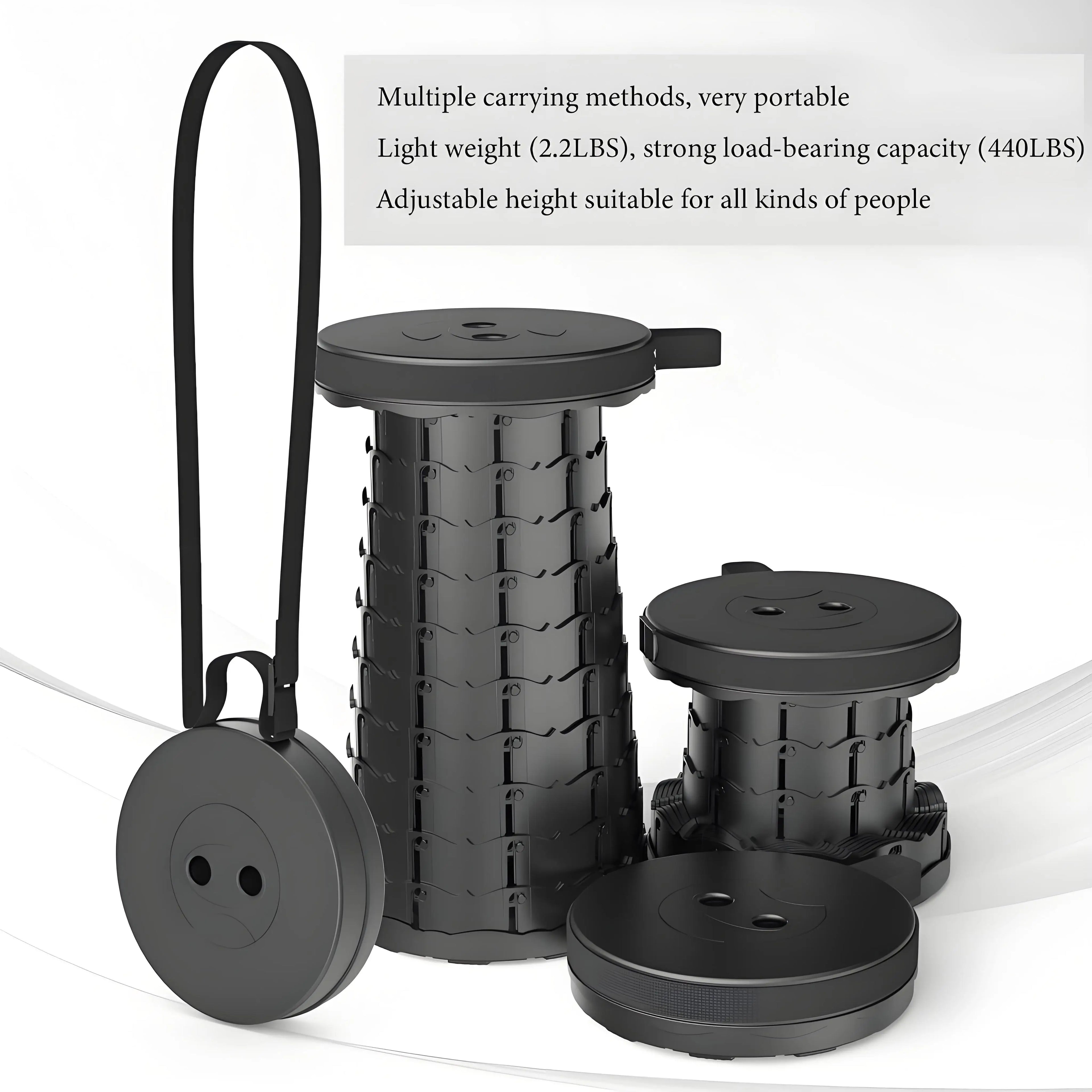 Portable Folding Stool Capacity Compact Camping Seat | Lightweight for Fishing Hiking Outdoor Events Subway Bus Commuting