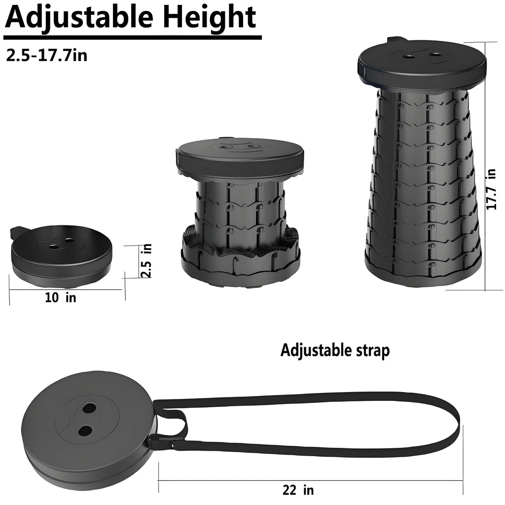 Portable Folding Stool Capacity Compact Camping Seat | Lightweight for Fishing Hiking Outdoor Events Subway Bus Commuting